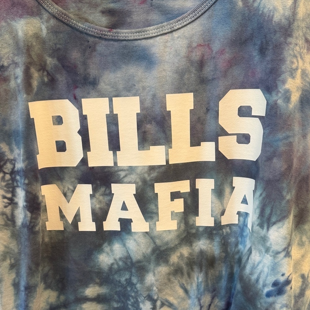 Buffalo Bills mafia Blue Tie-Dye Women's Tank Top - Picture 4 of 5
